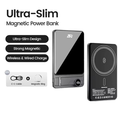 Ultra-thin Magnetic Power Bank Wireless Fast Charging Portable Battery for Apple Watch iPhone Samsung for Magsafe Powerbank