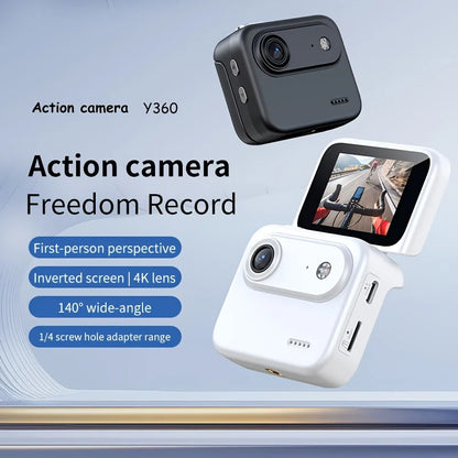 32GB 4K HD Flip Screen Thumb Camera Action Camera | Outdoor Recording, VLOG Cycling Camcorder, Anti Shake Flip Screen Panoramic Travel Shooting, Large Wide-angle First Person View Recording Camera, USB Charging, Lightweight S