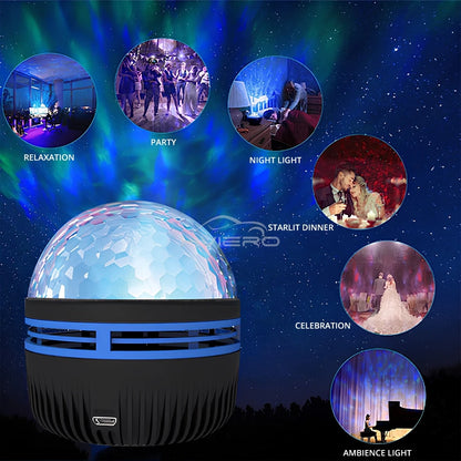Projection Lamp Mini Starry Sky LED 7 Colors Patterns Remote Control Party Bedroom Atmosphere Multifunctional Polar Night Lights