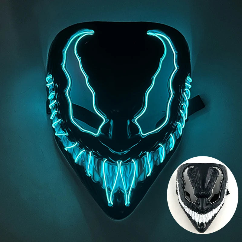 Wireless LED Purge Mask Halloween Horror Party Carnival Cosplay Costume Props Halloween Purge Masks 10 Colors LED Mask Men Women