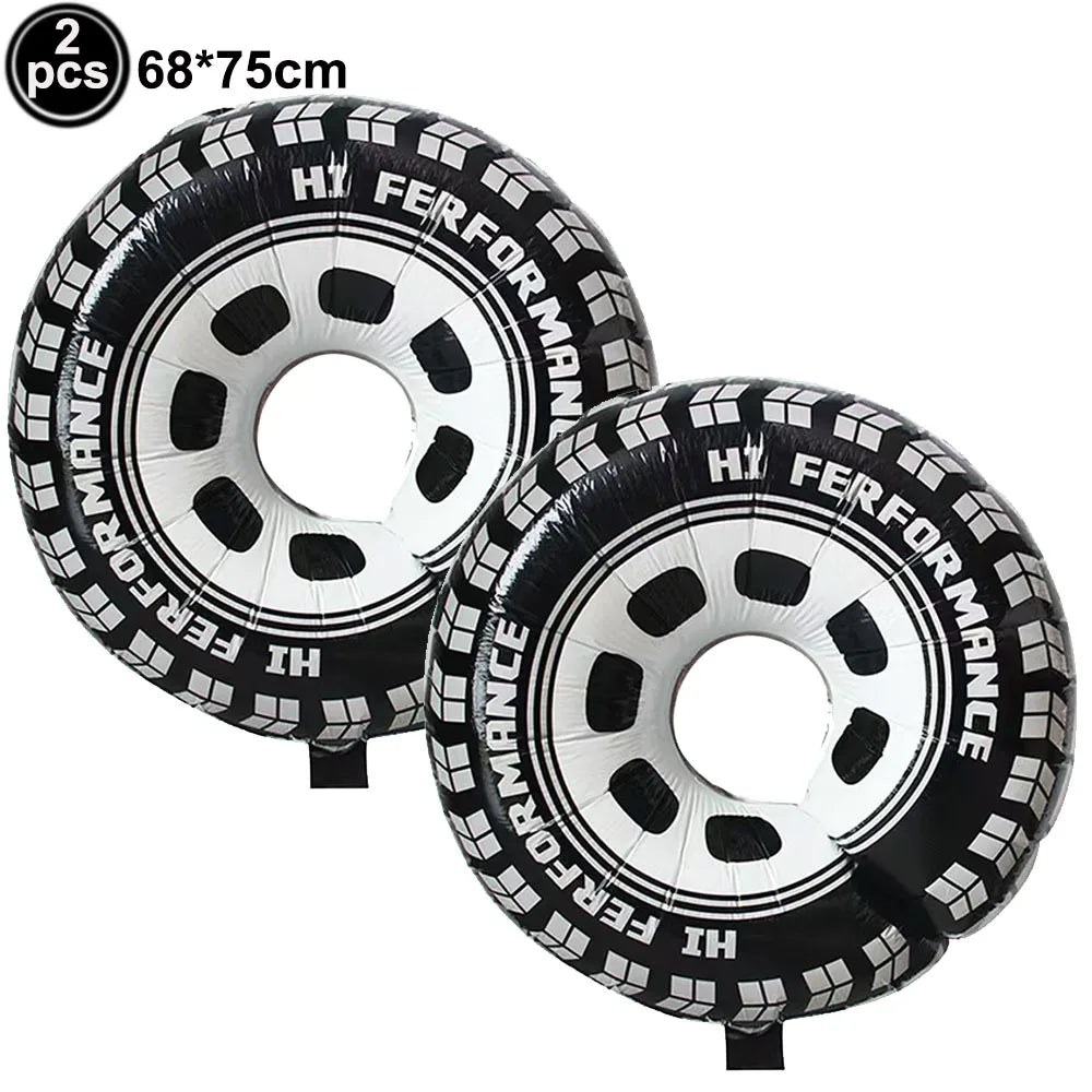40'' Number Race Car Balloon Racetrack Balloon Truck Bike Wheels Tire Racing Car Theme Party Supplies Boys' Birthday Party Favor
