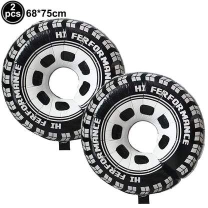 40'' Number Race Car Balloon Racetrack Balloon Truck Bike Wheels Tire Racing Car Theme Party Supplies Boys' Birthday Party Favor
