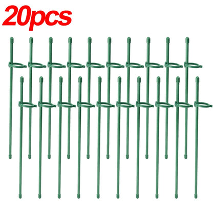 20/5PCS Plant Support Rods Adjustable Plant Stake Orchid Sticks With Clip Flowers Plants Vine Stand Holder Garden Stakes Pole