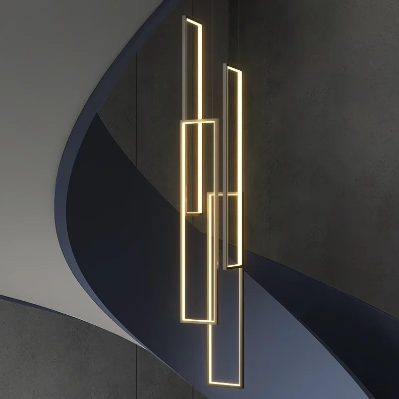 Modern ring stairs led lights pendant light lamps for living room led Chandeliers for dining room hanging light indoor lighting