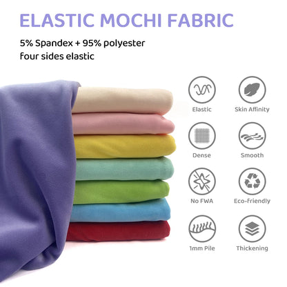 40colors 50x50cm Stretch Mochi Smooth Minky Fabric Hopen 95% Polyester 5% Spandex Stretch 4 Side Plush Fabric For Diy Sewing Toy