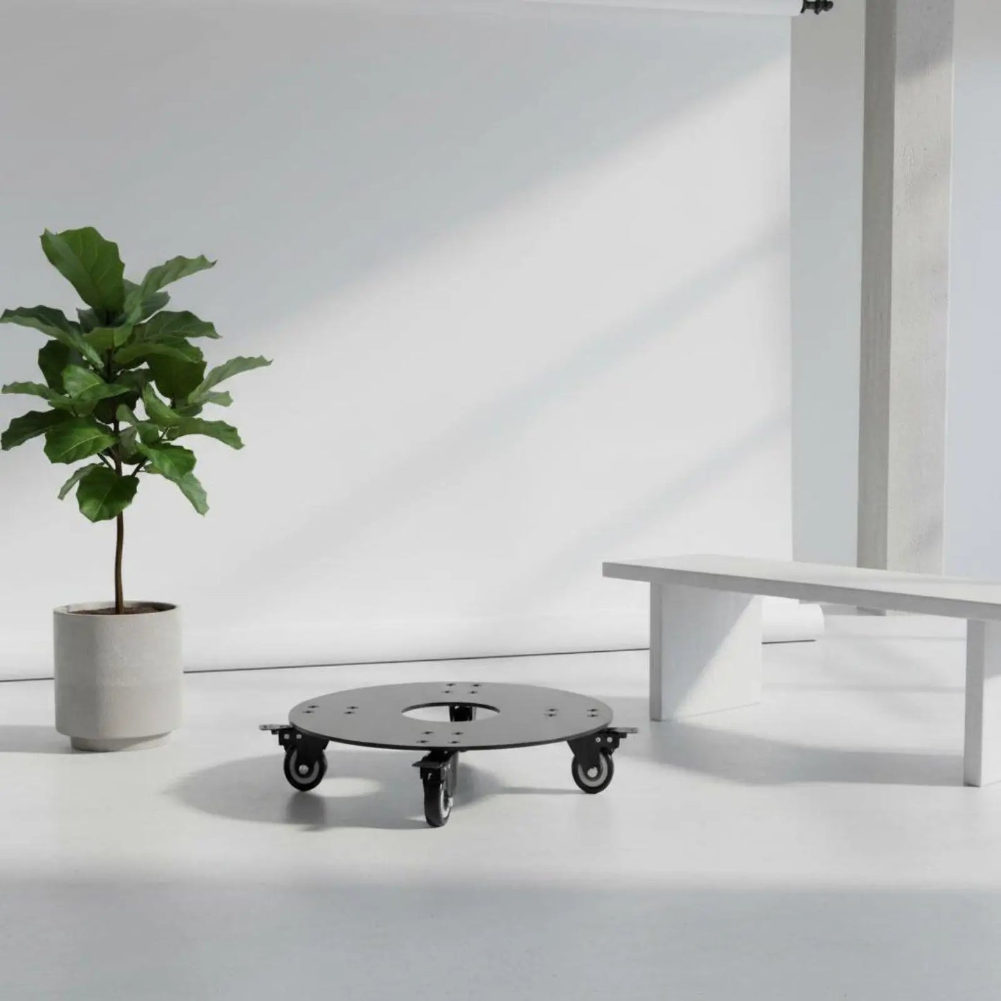 Versatile Heavy Duty Plant Holder Metal Rolling Planter Stand with Lockable Wheels for Home Garden