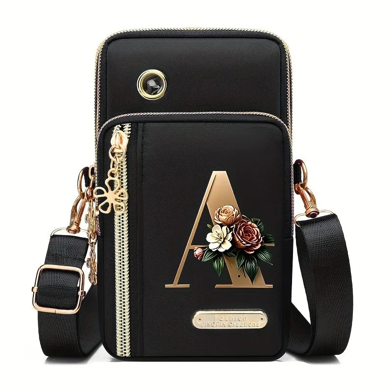 Huaben Letter Z Printed Fashion Casual Messenger Bag Change New Nylon Cloth New Mobile Phone Bag Women's Bag