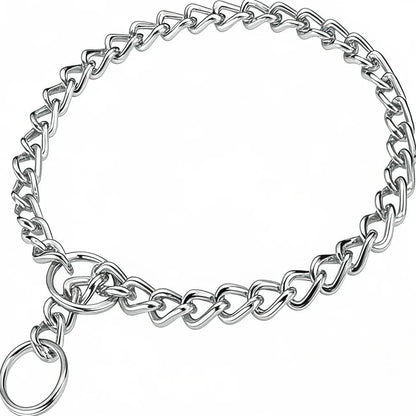 Dog Gold Silver Chain Link Dog Collar Dog Choke Necklace Collar Metal P Slip Chain Training Walking Choker Stylish PET Accessory