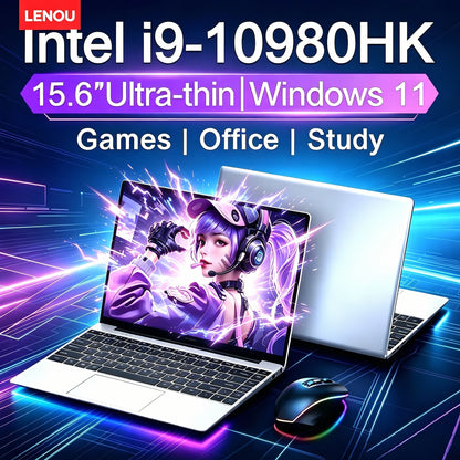 LENOU 15.6' HD Gaming Laptop Intel Core I9-10980HK 16GB DDR4 1TB/2TB SSD Windows 11 Gamer Computer Office Business Notebook PC