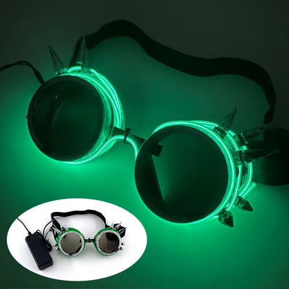 Cyberpunk Futuristic Luminous Glasses Rave Cyber light up Goggles LED glowing visor glasses for EDM music show props