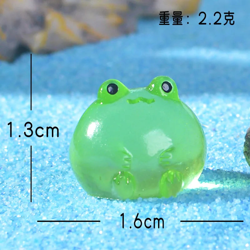 10/20/50pcs Luminous Green Frogs Doll House Miniatures Cute Fairy Garden Gnome Moss Terrarium Decor Crafts Bonsai DIY Figurine