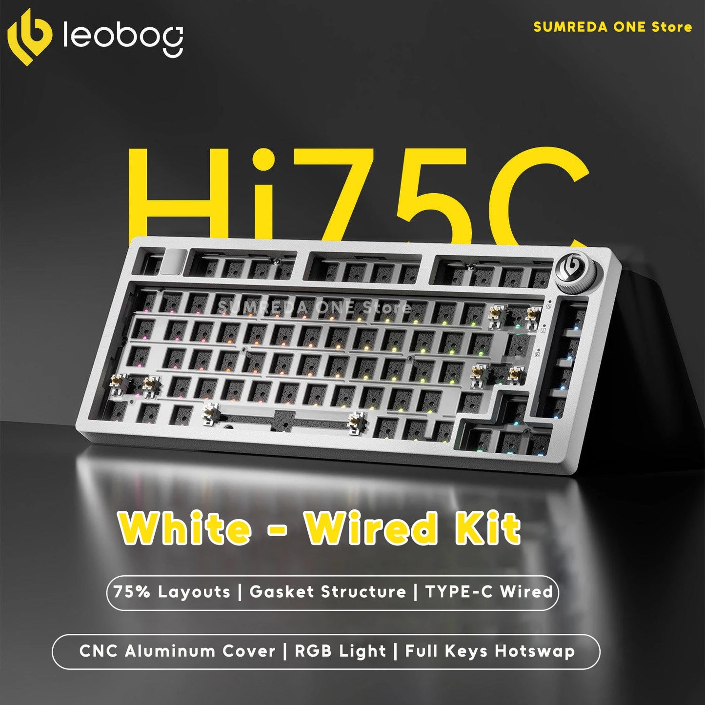 Leobog Hi75C Hi75 Hi75C Pro Aluminum Wireless Custom Mechanical Keyboard Kit Gaming Bluetooth 2.4G Wired Hotswap Gamer Keyboard