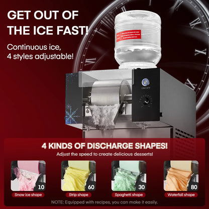 Slushie Machine, Commercial Snowflake Ice Machine, 176 LBS/24H Shaved Ice Machine, Snow Cone Machinefor Restaurant Supermarket Snack Bar Cafe, Silver | Shaved Ice Machine with Rapid Yiel, Snow Cone Machine Ideal Supermarket,