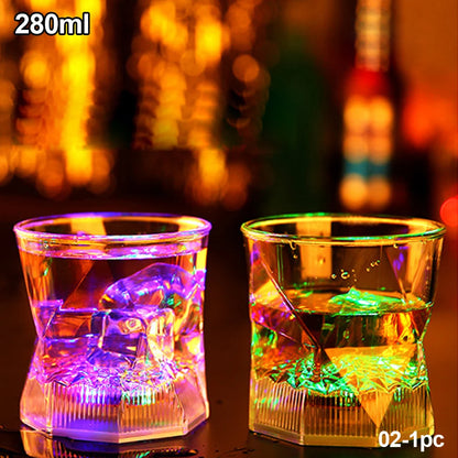 New LED Automatic Glowing Cup Flashing Cup Wine Beer Whisky Mug Water Beverage Drinking Glass Party Decorative Supplies