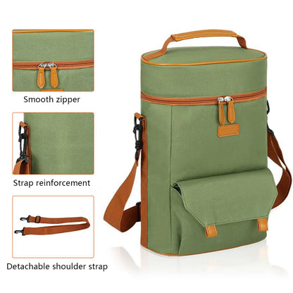 Insulated Wine Bag Portable Cooler Bag for Outdoor Picnic Wine Preservation Thermal Wine Carrier