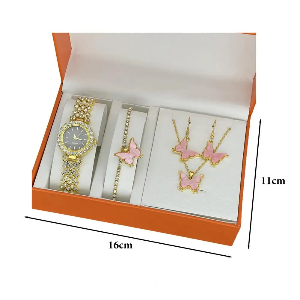 1 Set Jewelry Set with Gift Box Complete Collection of Quartz