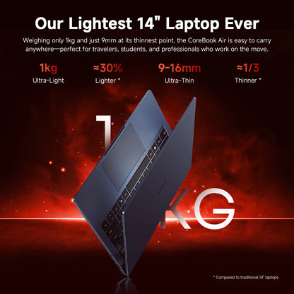 CHUWI Laptop Corebook Air AMD Ryzen 5 6600H 14 '' IPS Display 6 Cores 12 Threads 1kg Ultra-Light 9-16mm Ultra-Thin Notebook 1920x1200 Resolution Windows 11 Pro
