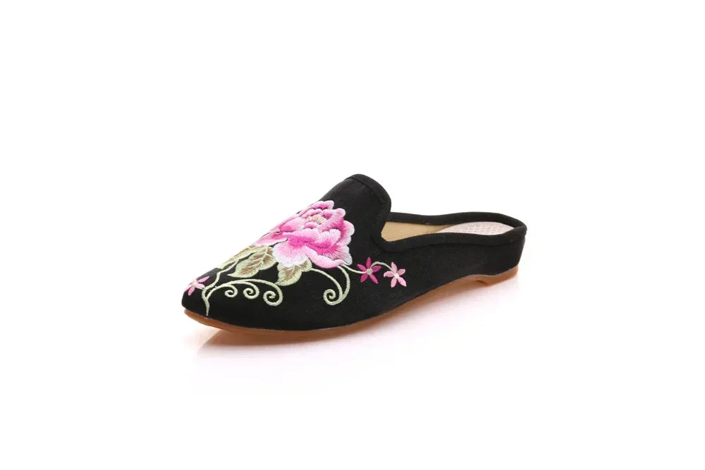 Embroidered Wedge Slippers | Vintage Boho-Style Sandals | Women's Casual Streetwear Footwear