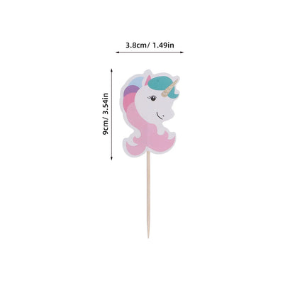 24Pcs Kids Birthday Party Cake Toppers Rainbow Cake Topper Pick Cake Decoration Toppers Cakes Decorating Party Cupcake Sticks