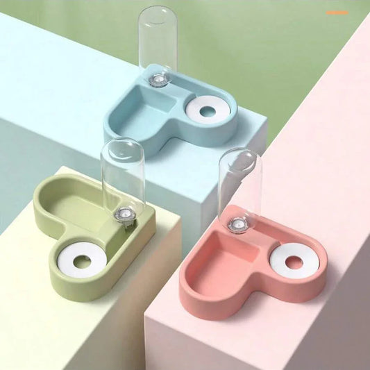 Cat bowl and dog bowl double-bowl automatic water dispenser and food bowl, automatic water dispenser for dogs and cats