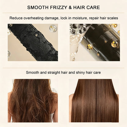 Steam Hair Straightener Brush 2-in-1 Hot Mist Red Light Therapy 4 Temp MCH Fast Heating Anti-Scald Hair Styling Tool for Home Tr