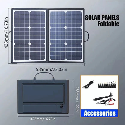 Solar Panel Kit Complete Outdoor 1000W Foldable Solar Power Station Portable Generator Charger 18V for Car Boat Caravan Camping