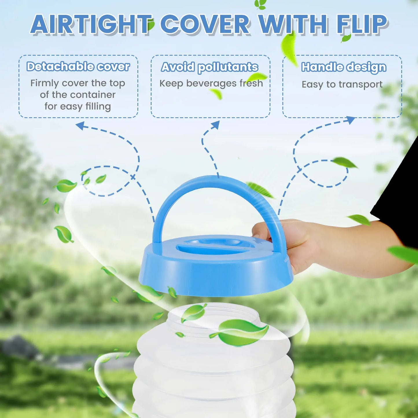 Outdoor Camping with Faucet Kettle Juice Bucket Portable Outdoor Camping Folding Water Bucket Compressed Large Folding Kettle