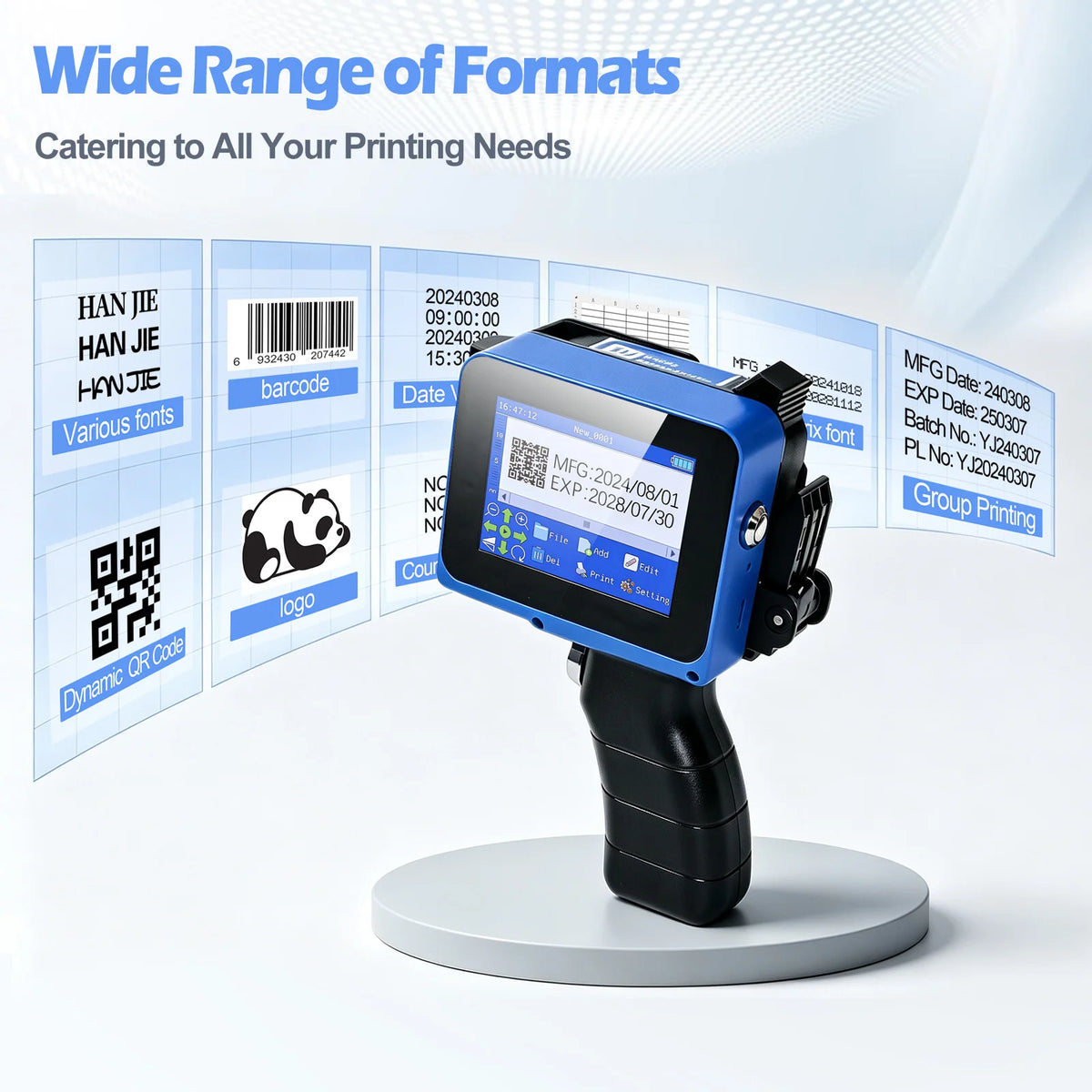 Mini Detachable Handheld Inkjet Printer 12.7MM Portable Compact Printing Device for On-the-Go Label Printing Needs