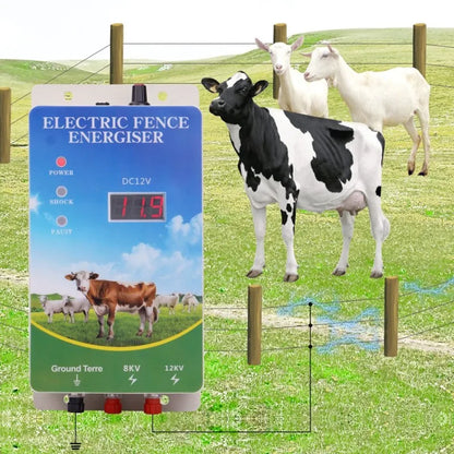 A69edigital 12KV Electric Fence ,Waterproof, Electric Fence Kit For Farm Animals, Poultry, Ranches And Gardens EU Plug