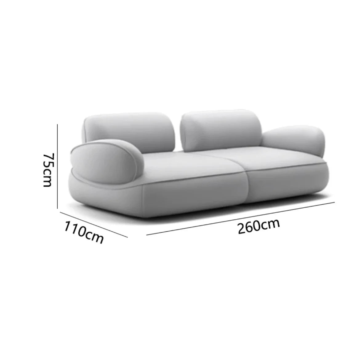 LXSnail sofa Cheney fabric  minimalist straight row size apartment backrest sofa