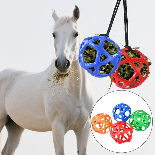 Hanging Hay Feeder Chew Resistant Horse Goat Sheep Toy Ball Stress Relief Outdoor Feeding