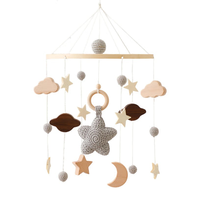 Revolving Music Box For Newborns Baby Crib Imitation Wood Color Hanging Rattle Baby Soothing Musical Toys 0-12 Months Baby Gift