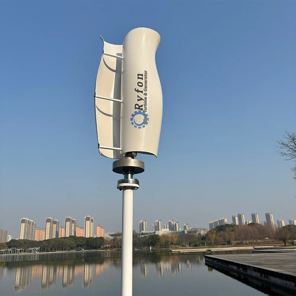 2Blades 5000W 8000W 10KW 24V 48V Vertical Wind Turbine Permanent Magnet Generator 3Phase AC With Hybrid Controller For Home Boat