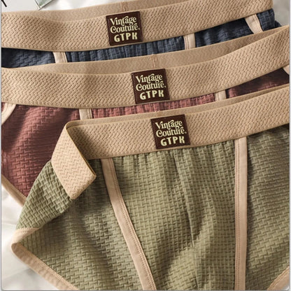 3 pcs Vintage Men High Cut Nylon Briefs Ice Silk Mesh Cool Underpants Soft Breathable Quick Dry Mens Underwear
