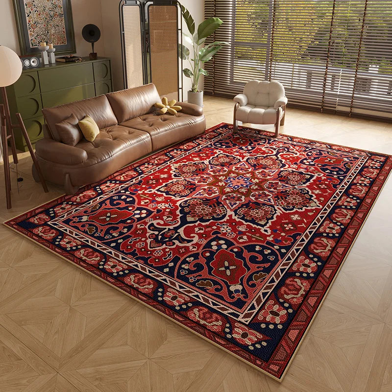 Persian Style Carpets for Living Room Anti-slip Cloakroom Rug American Bedroom Decor Retro Carpet Washable Study Soft Floor Mat