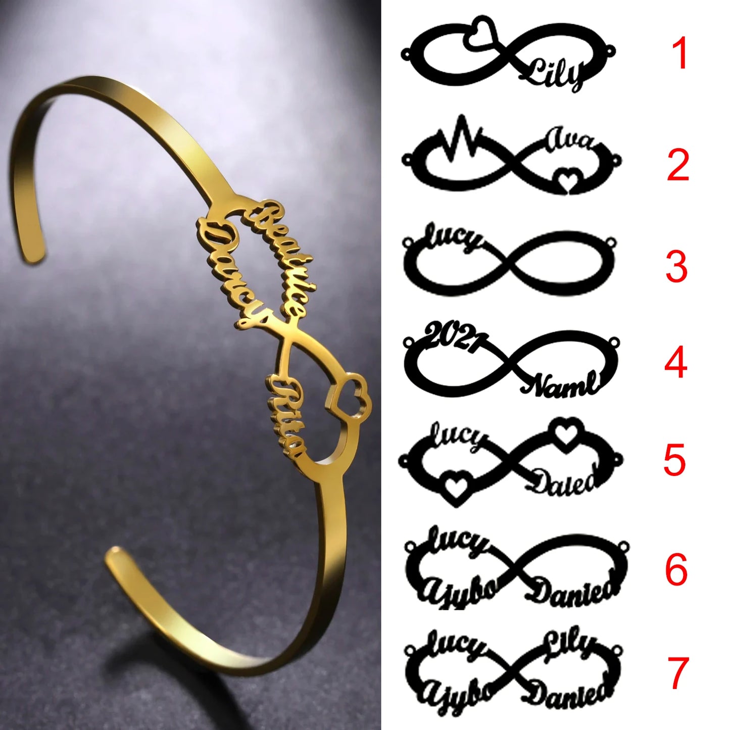Personalized Name Bracelet for Women Men Custom Jewelry Stainless Steel Customized Bangle Gold Color Arabic Name Birthday Gifts