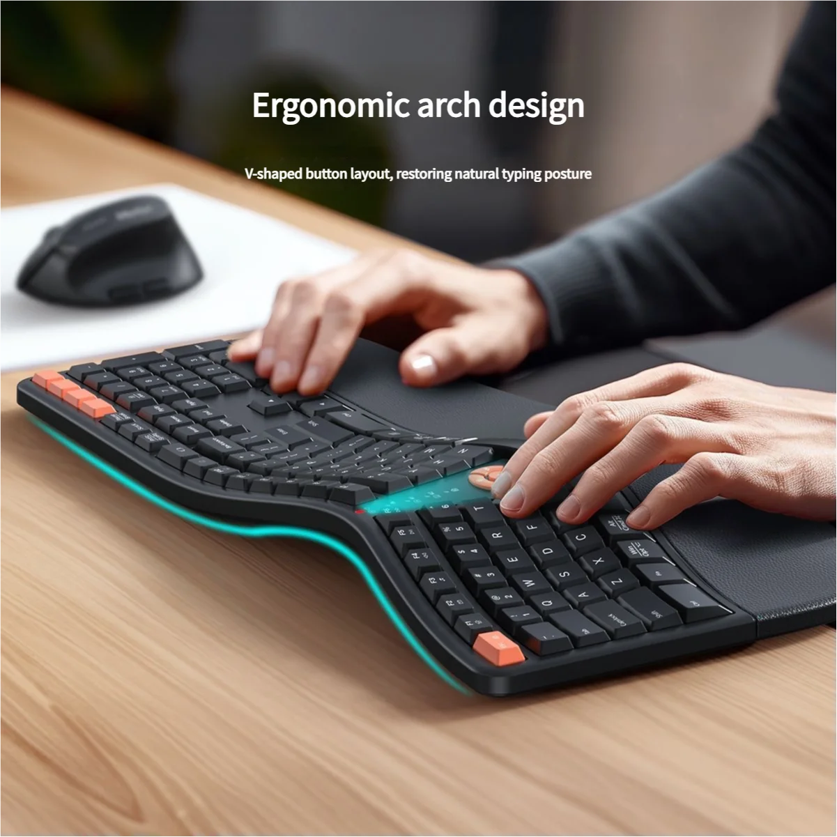 Premium 2.4G/Bluetooth Dual-Mode Rechargeable Ergonomic Keyboard And Mouse Combo Wrist Rest Multimedia Keyboard Mouse Set For PC