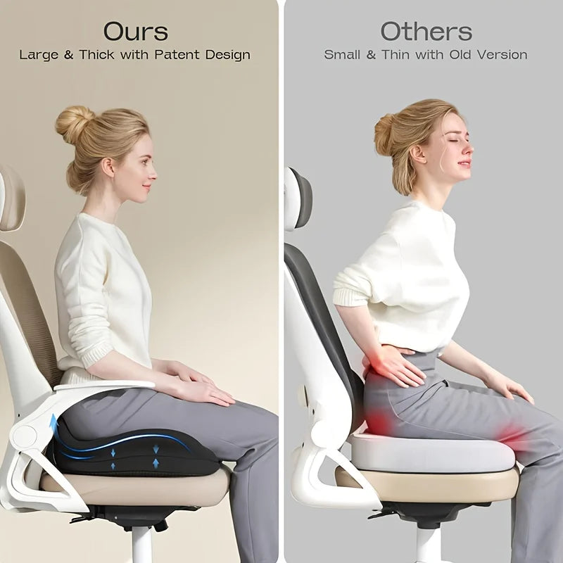 Ergonomic Seat Cushion, Chair Cushion, Three-Zone Memory Foam Support,Soft and Comfortable Structured Base Removable Summer Gift