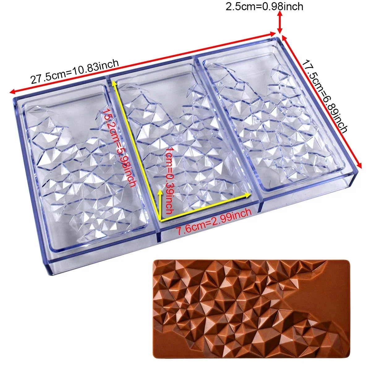 1Pcs Chocolate Molds Polycarbonate Candy Flowers Cube Oval Shape Confectionery Pans Trays Acrylic Baking Utensils Pastry Mould