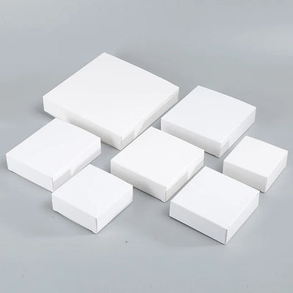 50Pcs/lot White Paper Packaging Box for Gift Products Handmade DIY Cookies Candy Gift Box Carton Package for Mobile Phone Case