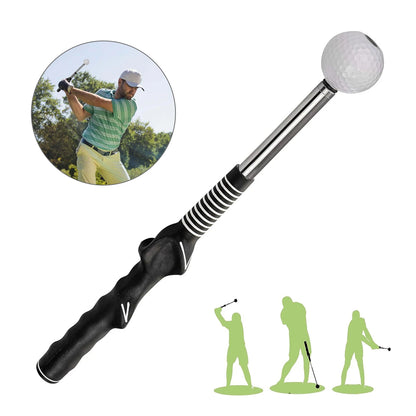 Retractable Golf Swing Training Aid Portable Grip  with Click Feedback for Golf Practice & Training