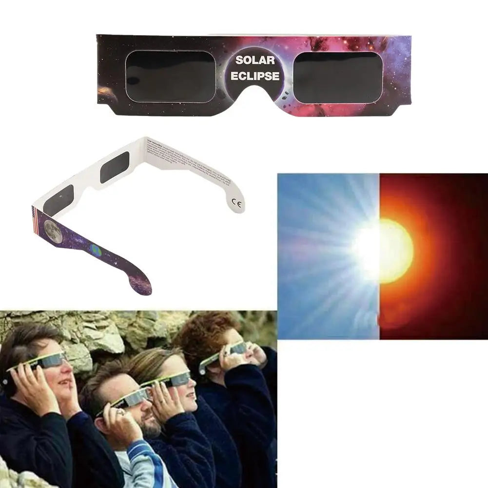 1-100pcs Paper Solar Eclipse Glasses Anti-uv Viewing Glasses Safe Shades Observation Solar Glasses Protect Eyes Random Color