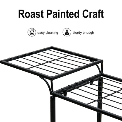 Garden Cart Stand Flower Pot Holder Display Rack Home Plant Stand - Multi-Functional Garden Storage Organizer