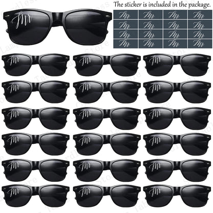 12-120 Pcs Wedding Heart Sunglasses Mr/Ms Bride Glasses Wedding Gift for Guest Bridesmaid Heart Glasses Just Married Party Favor