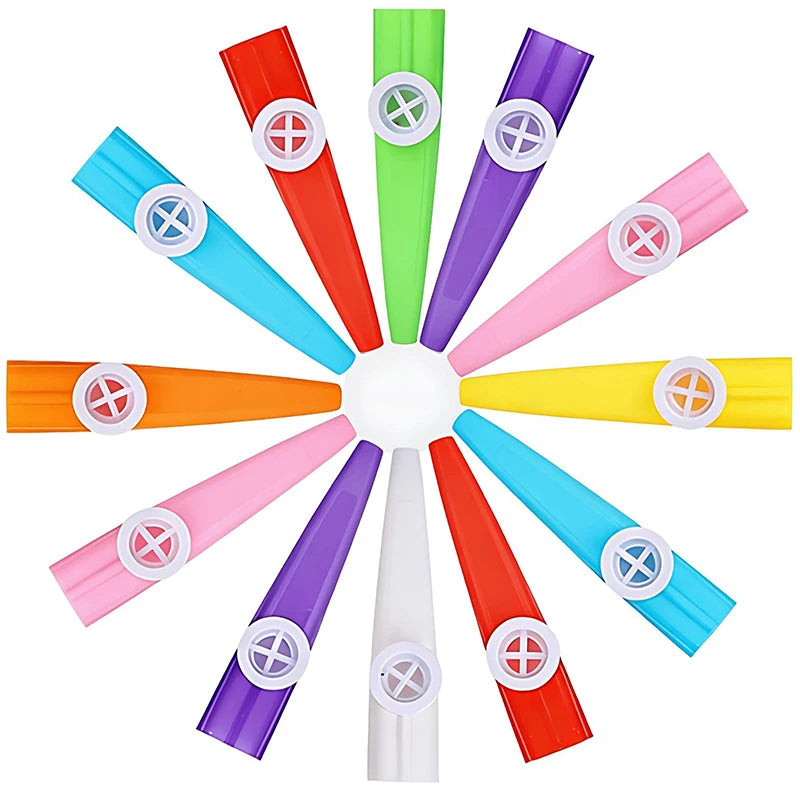 6-18PCS Random Mix Colors Plastic Kazoo Whistle Portable Harmonica Flute Instrument Bulk Items Festival Party Gift Souvenirs ZYF