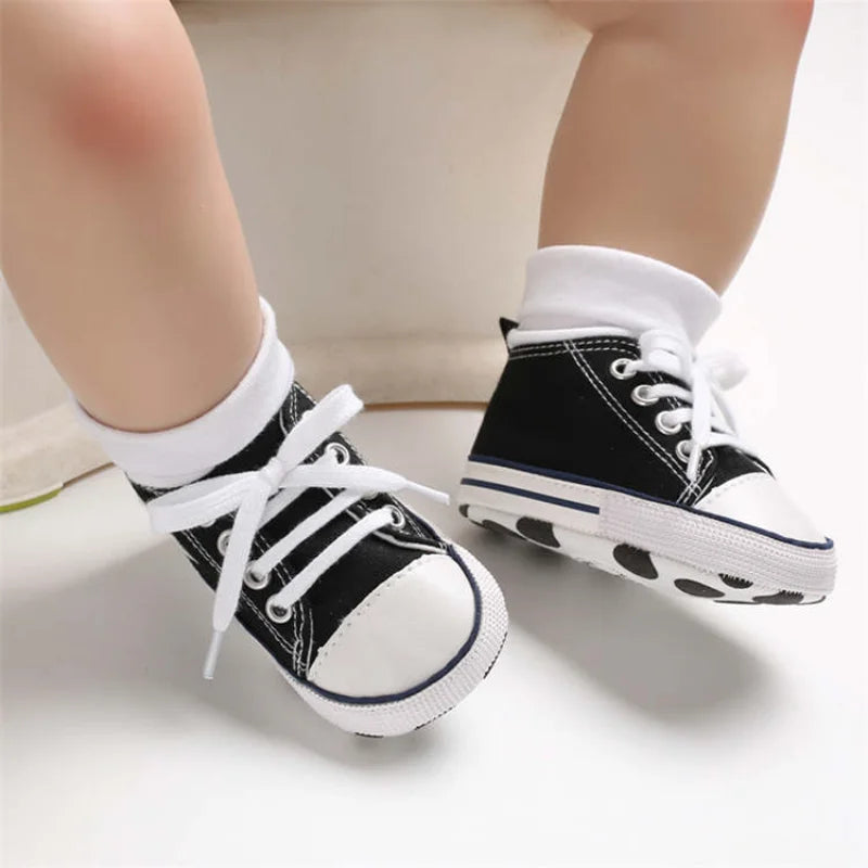 0-18M Baby Canvas Shoes Men and Women Multicolour Classic Baby Casual Shoes Anti-slip Soft Sole First Pair Toddler Infant Shoes