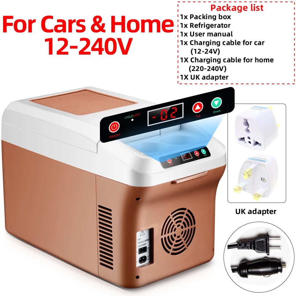 Yanace 15L Portable Car Refrigerator Dual Zone Mini Fridge Freezer for Camping Travel Electric Cooler Box  Outdoor Use