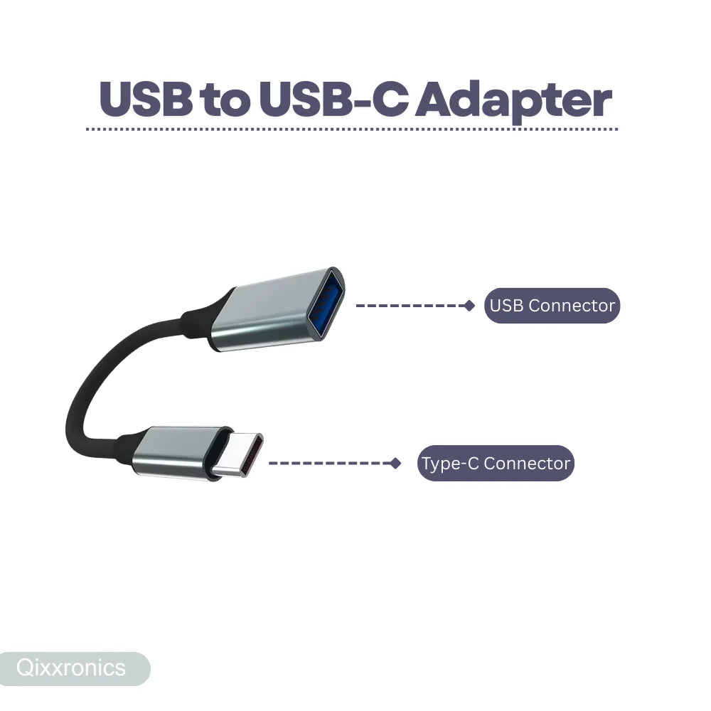 USB to USB-C Adapter with Charging and Data Transfer, Compatible with Apple, Samsung, Chromebook Devices (3 Pack)