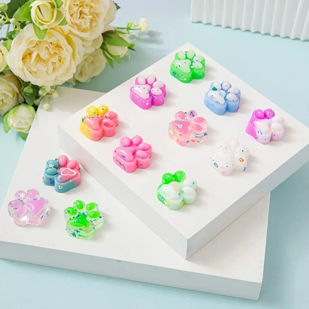 10/2030/40/50pcs Mini Cute Cat Claw Plush Pinch Fun, Colorful, Halloween/Christmas Party Pack Fillers Mini Cartoon Cat Claw