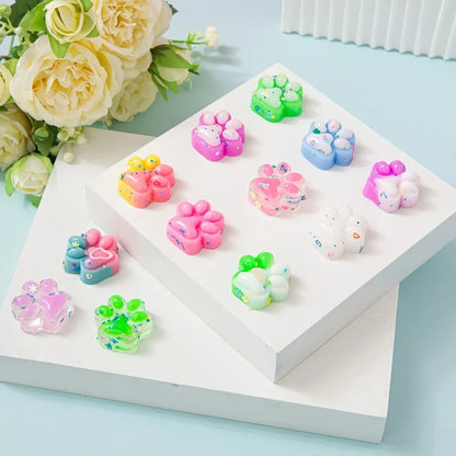 10/2030/40/50pcs Mini Cute Cat Claw Plush Pinch Fun, Colorful, Halloween/Christmas Party Pack Fillers Mini Cartoon Cat Claw